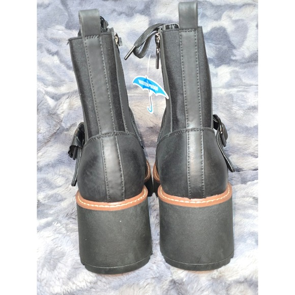 NWB Aqua College Waterproof Gecko Lace-Up Nubuck Leather Buckle Combat Boots‎ 11 - Picture 6 of 11